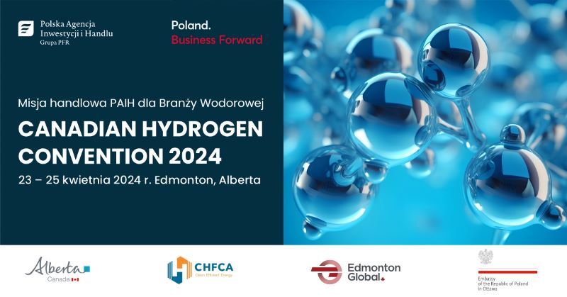 Plansza tytułowa Canadian Hydrogen Convention 2024 w Edmonton