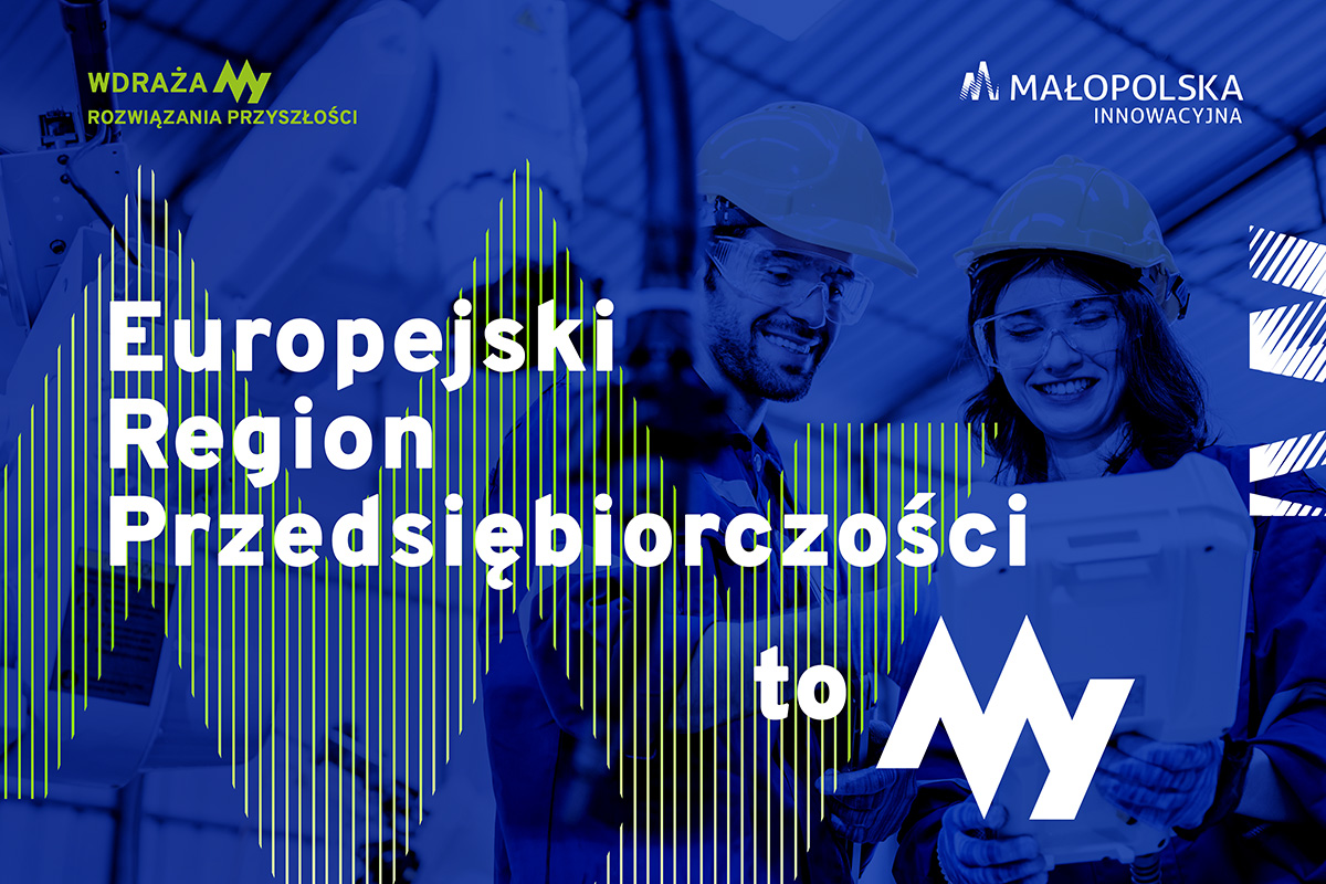 baner z napisem Europejski Region Przedsiębiorczości to MY